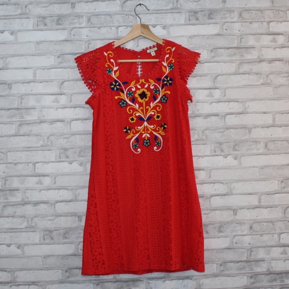 Eyeshadow Dresses & Skirts - Boho Hippie Lace Embroidered Sun Dress (s) UNIQUE